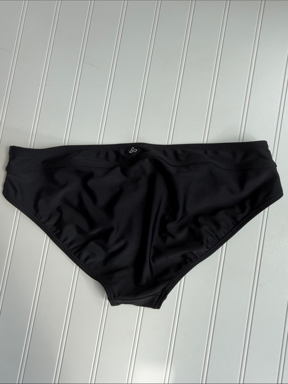 (336)prAna Black Bikini Bottoms Women’s Medium Hipster Swim Bottom Solid Black - Picture 3 of 7